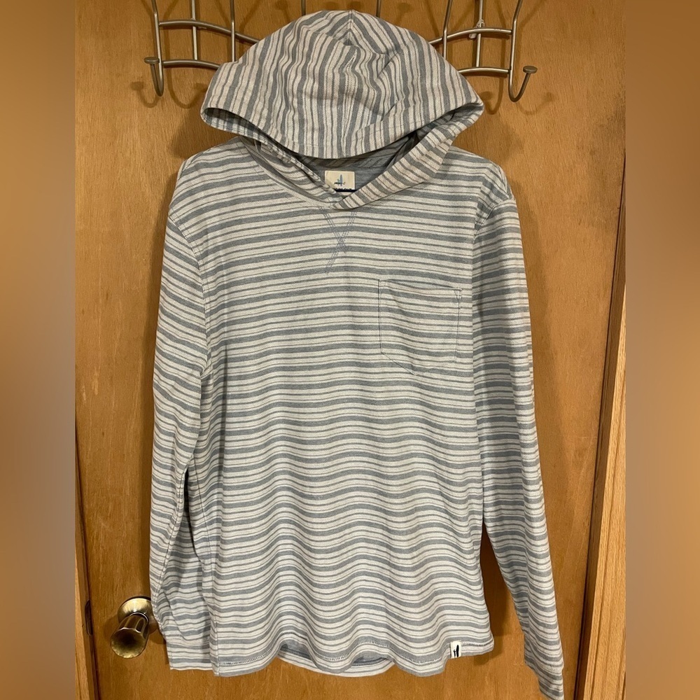 JOHNNIE- O- Striped Cotton Hoodie